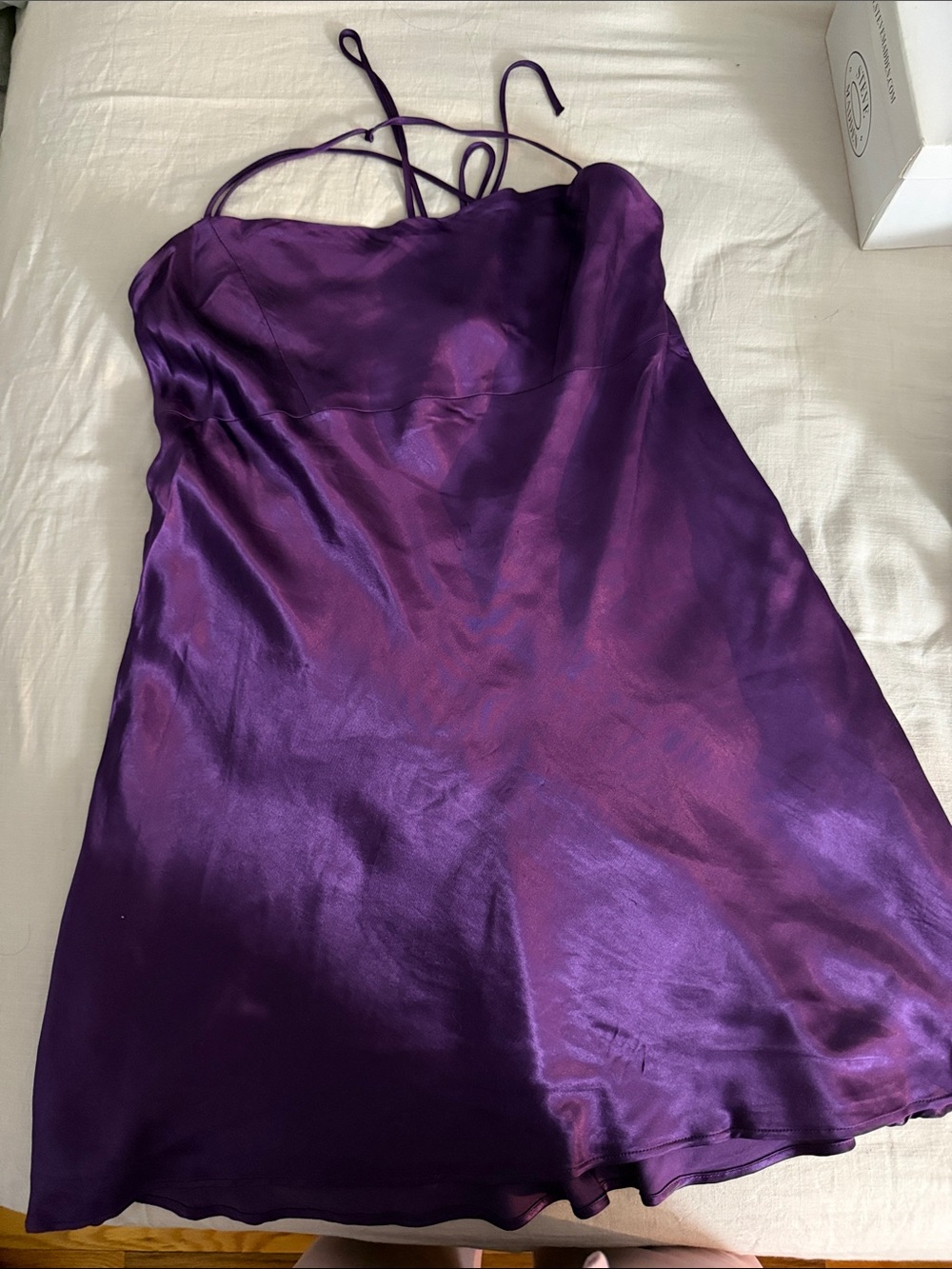 Zara Deep Purple Satin Slip Dress